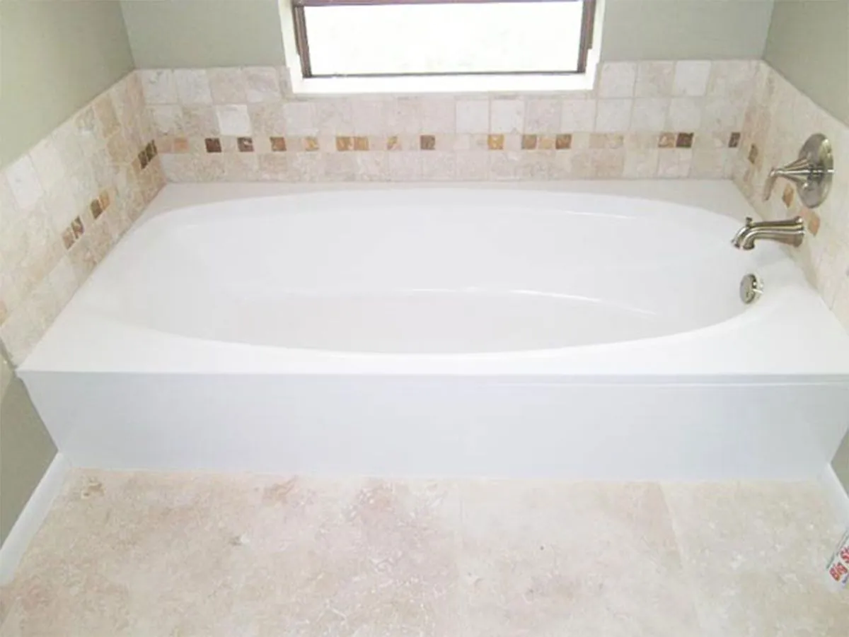 Bathtub and tile deck after refinishing