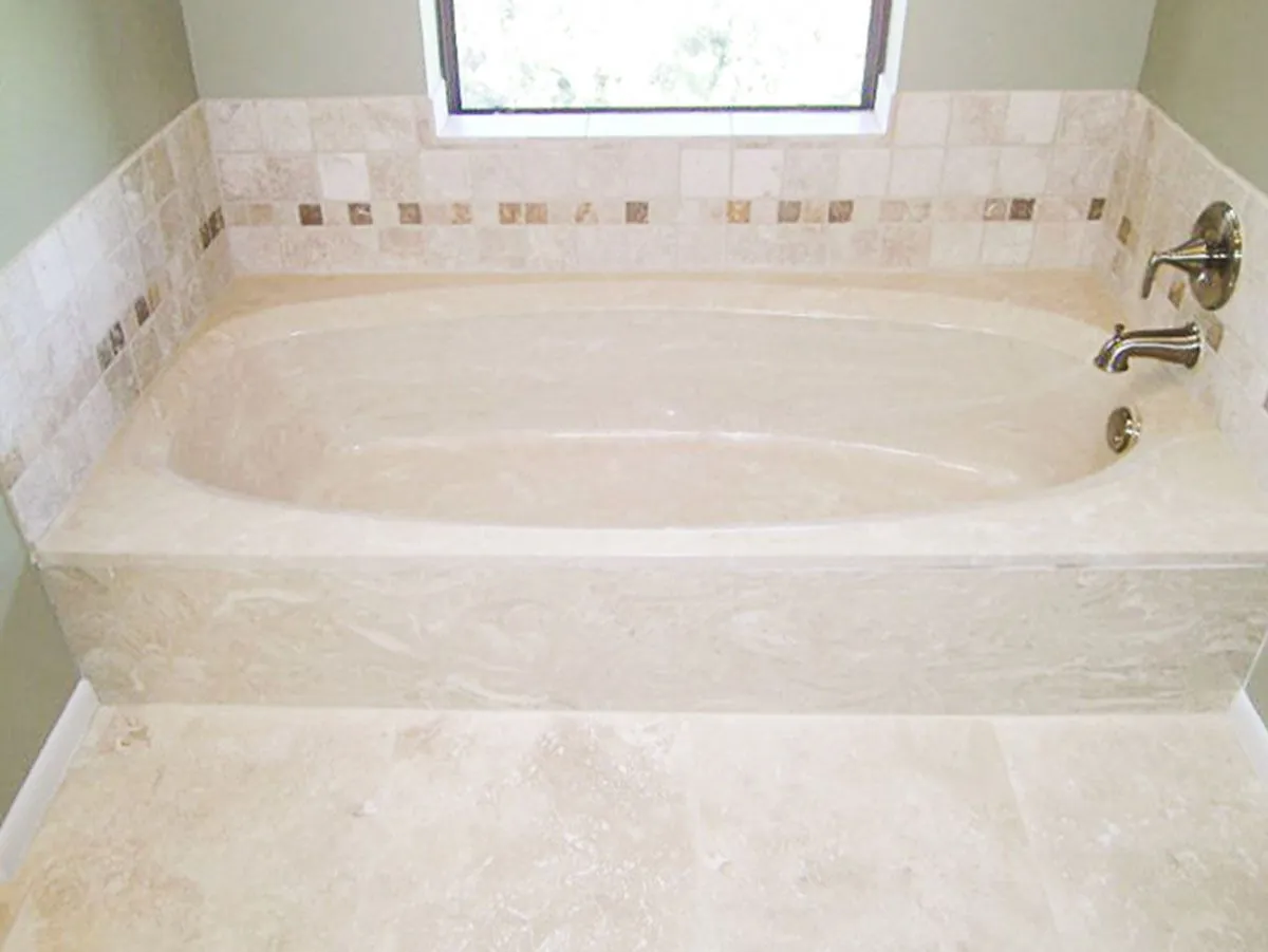 Tub and tile deck before refinishing